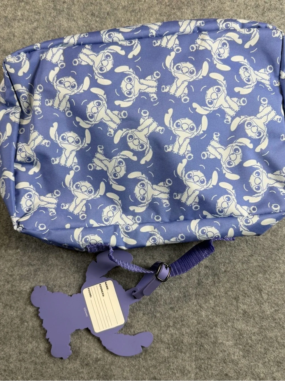 Disney Stitch Travel Packing Cube Mesh Luggage Organizer Bag Purple Blue Vtg